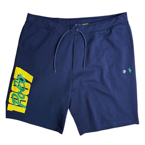 NWT‎ Polo Ralph Lauren Logo Navy Blue Sweat Shorts Big and Tall 3XB 12" Inseam